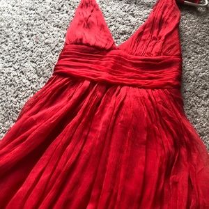☀️ Forever 21 Red Halter Silk Chiffon Dress | S